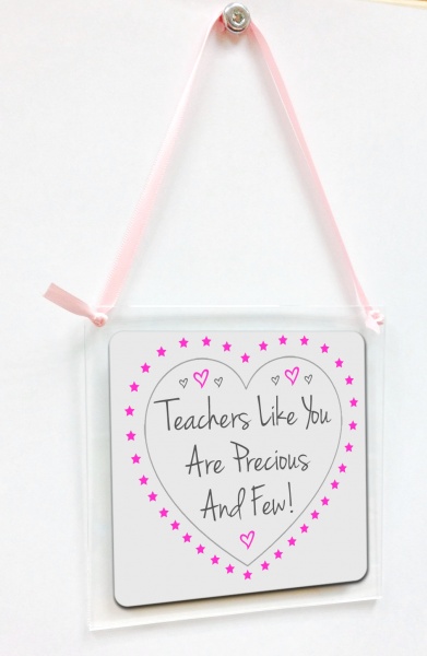 Teachers Like You Are Precious And Few ~ Hanging Acrylic Metal Plaque - Gift Boxed